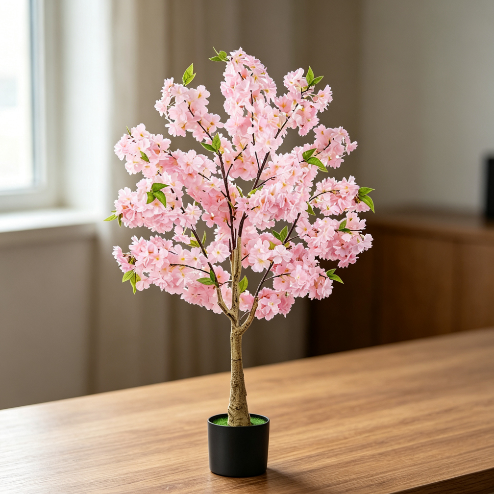 4FT Artificial Pink Cherry Blossom Tree